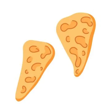 Slice of flatbread with an texture in cartoon style. Pita, tortilla bread for Stock Illustration