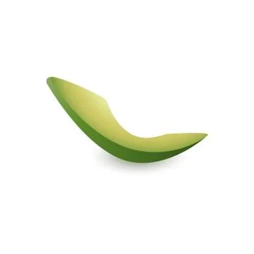 Slice of fresh avocado isolated on white background - cut ripe green tropical 스톡 일러스트