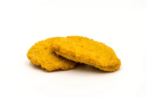 Slice of fresh breaded chicken Stock Photos