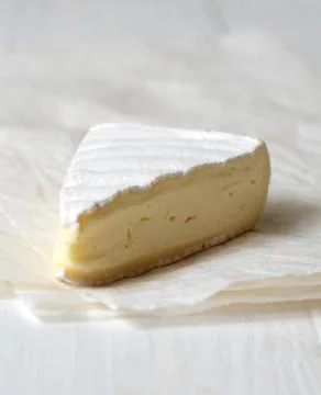 A Slice of Fresh Brie cheese Fotos Stock