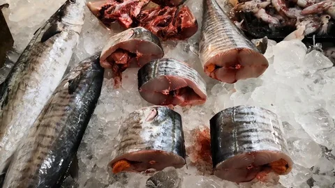 The slice of fresh fish Stock Footage 103892292