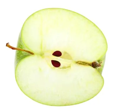 Slice of fresh green apple Stock Photos