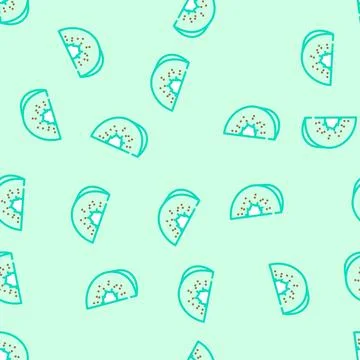 Slice fresh kiwi vector seamless pattern Stock Illustration