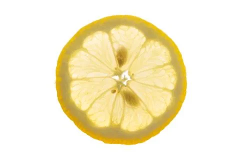 Slice of fresh lemon isolated on white background Foto stock