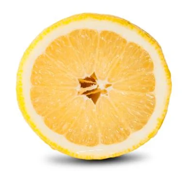 Slice of fresh lemon Stock Photos