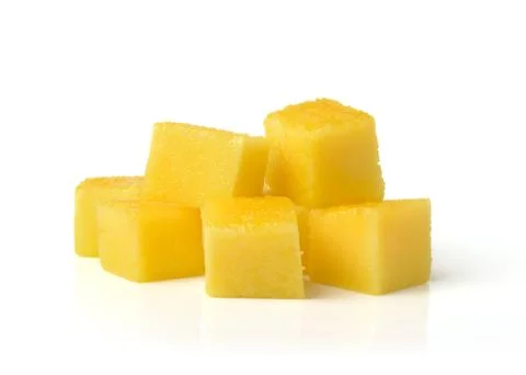 Slice of fresh mango isolated on white background Stock Photos