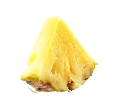 Slice of fresh pineapple isolated on white Stock Photos