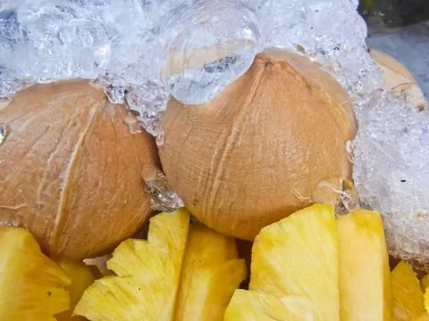 Slice fresh pineapple Stock Photos