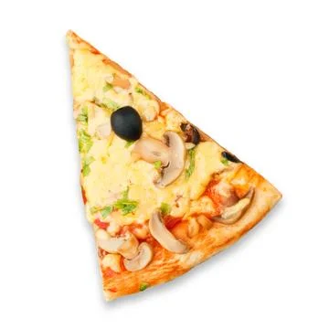 Slice of fresh pizza Stock Photos