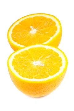 Slice of fresh ripe orange. Stock Photos