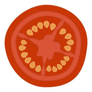 Slice Of Fresh Tomato Isolated On A White Background. Stock Illustration