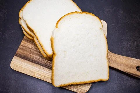 Slice of fresh white toast bread Stock Photos