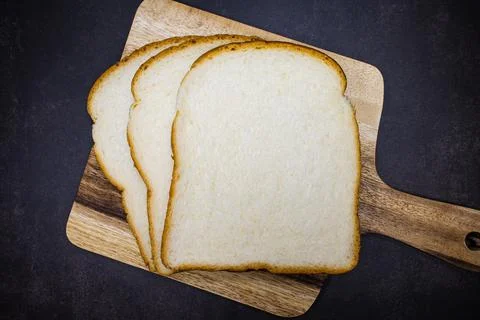 Slice of fresh white toast bread Stock Photos