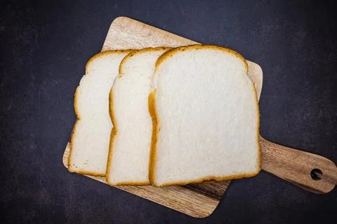 Slice of fresh white toast bread Stock Photos