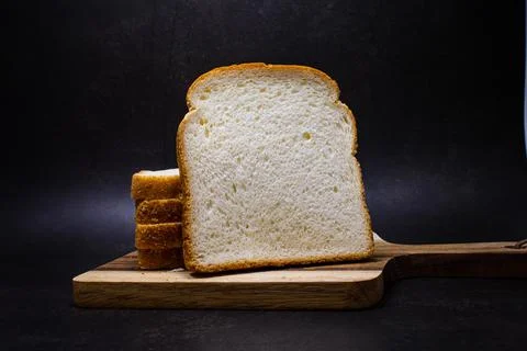 Slice of fresh white toast bread Stock Photos
