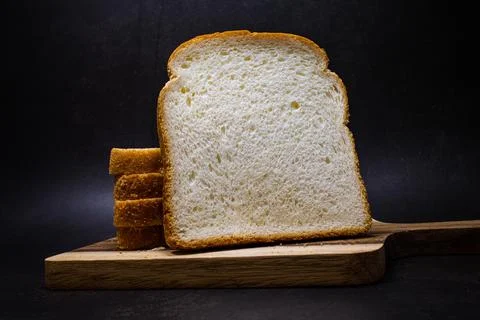 Slice of fresh white toast bread Stock Photos