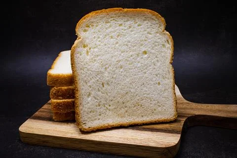 Slice of fresh white toast bread 写真素材