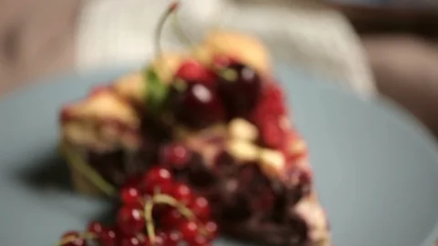 A slice of fruit and berry pie. Stock Footage 116821307