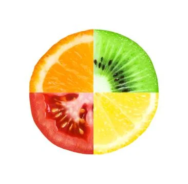 Slice of fruit and vegetable Stock Photos