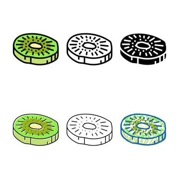 Slice fruit kiwi color icon modern vector Stock Illustration