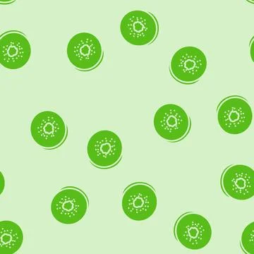 Slice fruit kiwi glyph vector seamless pattern Stock Illustration