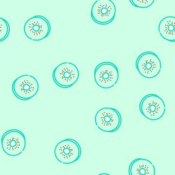 Slice fruit kiwi vector seamless pattern Stock Illustration