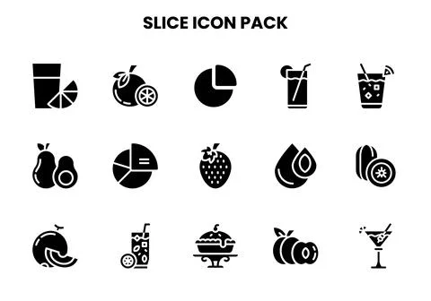 Slice Glyph Graphics Icons Pack Stock Illustration