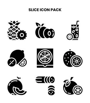 Slice Glyph Graphics Icons Pack Stock Illustration