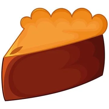 Slice of golden brown pie with smooth crust, Vector 스톡 일러스트