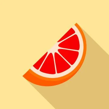 Slice of grapefruit icon, flat style Illustrazione stock