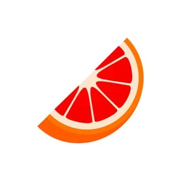 Slice of grapefruit icon, flat style Stock Illustration