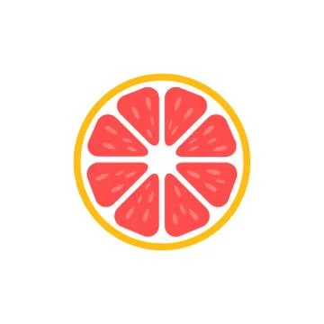 Slice of grapefruit icon. Stock Illustration