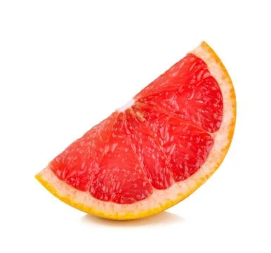 Slice of Grapefruit isolated on the white background Stock Photos