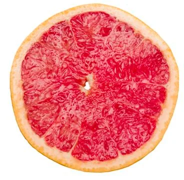 Slice of grapefruit isolated on white background with clipping path Stock Photos