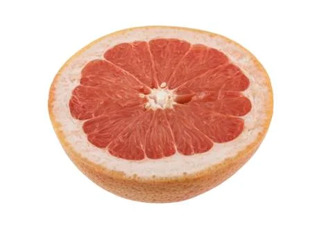 Slice of grapefruit isolated on white background Stock Photos