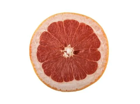 Slice of grapefruit isolated on white background Stock Photos