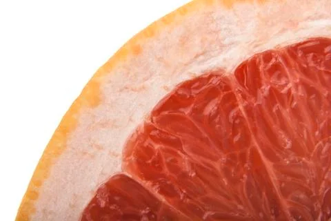 Slice of grapefruit isolated on white background Stock Photos