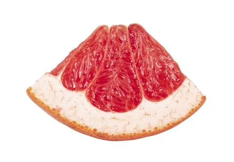 Slice of Grapefruit isolated on the white background. Stock Photos