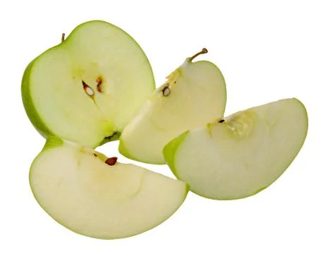 Slice green apple Stock Photos
