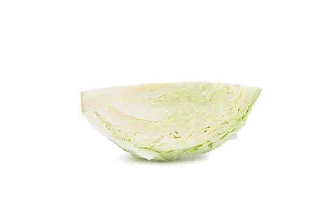 Slice green cabbage isolated on white background with clipping path Stock Photos