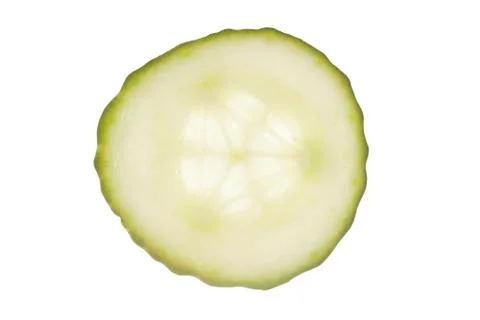Slice of green cucumber Stock Photos