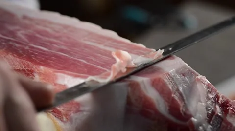 Slice of ham Stock Footage 64686421