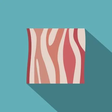 Slice of ham icon, flat style Illustrazione stock