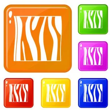 Slice of ham icons set vector color Illustrazione stock