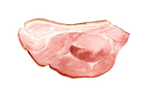 Slice of ham Stock Illustration