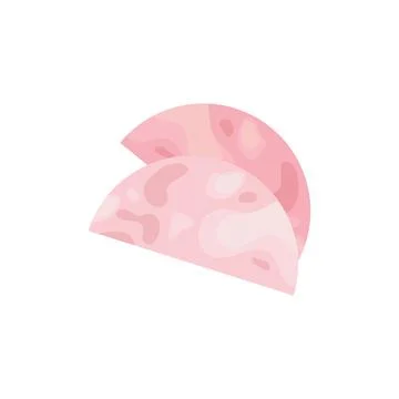 A slice of ham isolated on white background - vector illustration Stock Illustration