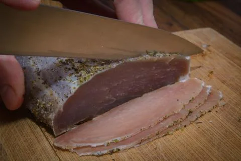Slice of ham Stock Photos
