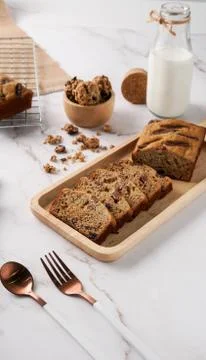 Slice hole wheat bread breakfast in morning Stock Photos