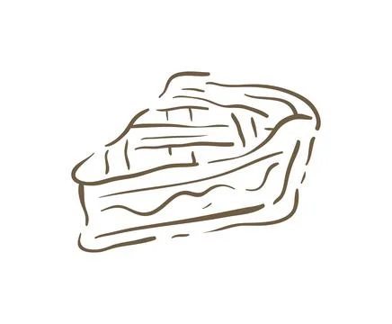 A Slice Of Homemade Apple Pie Doodle Sketch Vector Illustration Art Illustrazione stock