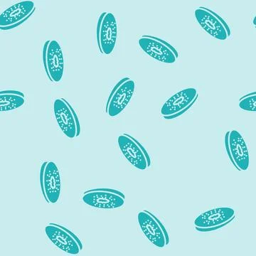 Slice kiwi fresh glyph vector seamless pattern Stock Illustration